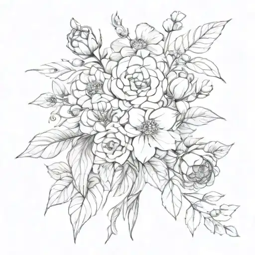 Jan June July Oct Nov Birth Flower Bouquet