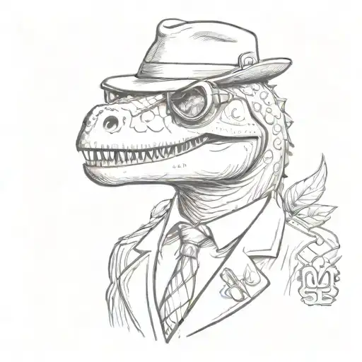 A Dinosaur Wearing Sunglasses And A Uk Police Bowler Hat