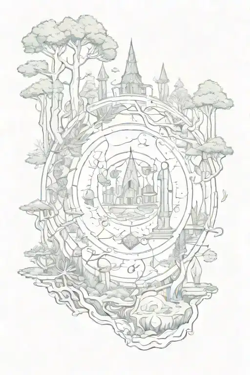 A Researcher Exploring A Mystical Forest Filled With Ancient Symbols And Hidden Knowledge