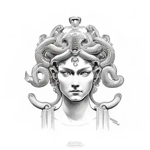 Athena And Medusa Face Shield