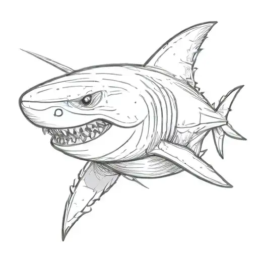 A Cartoon Shark Wearing A Hoodie