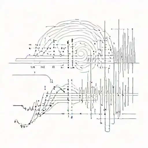An Abstract Representation Of Sound Waves With Digital Elements Like Pixels And Binary Code