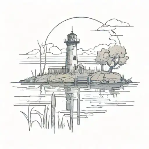 Marsh With Dock And Sunset