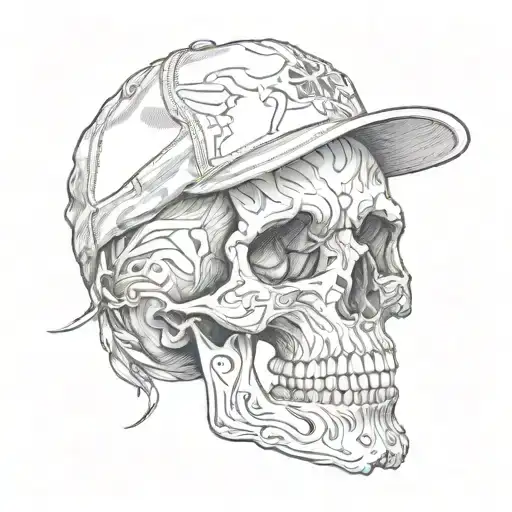 Skull Whit Snapback Hat
