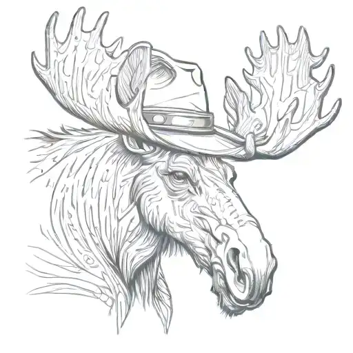 Moose With Cowboy Hat