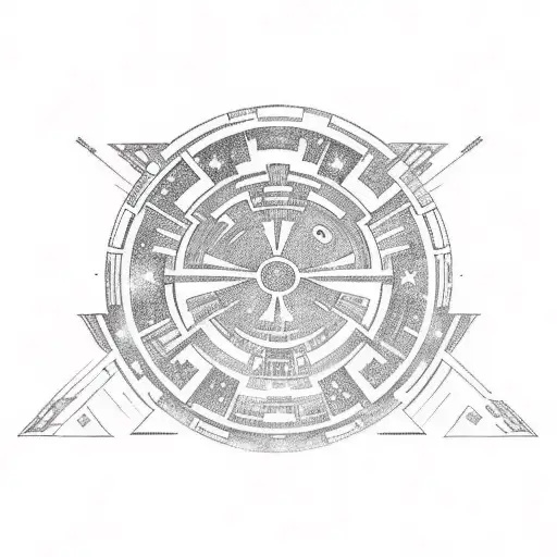 Star Wars Republic Logo With Aurebesh Language Phrases All Around And Planets With Stars Within It