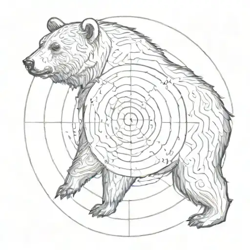A Shooting Target With A Bear Silhouette In The Center