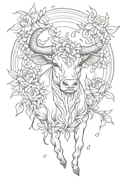 Taurus Zodiac Symbol And Flowers