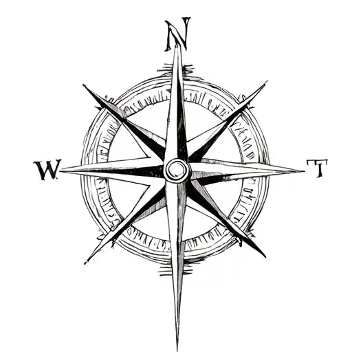 Wind Rose On A Compass
