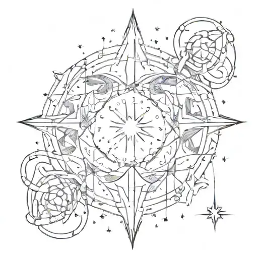 A Constellation Of Virgo And Libra Merging Together In A Unique Design