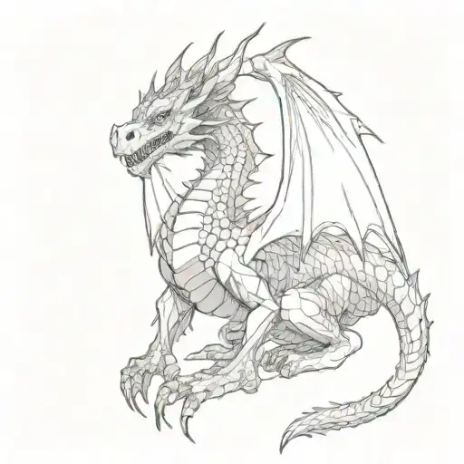 A Dragon Facing Front With Its Wings Out