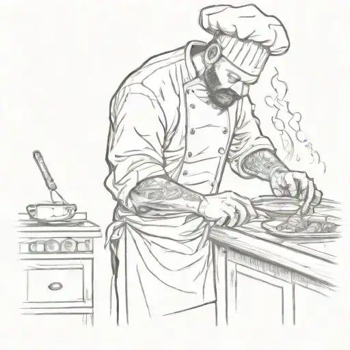 A Chef Cooking Up A Storm In A Ca Tering Kitchen Knife Stabbing