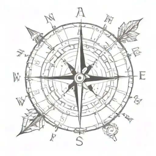 A Compass With Each Friend's Initials Pointing In Different Directions