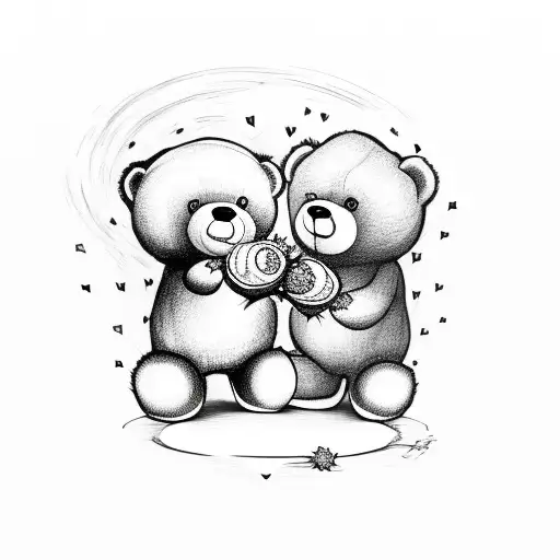 Teddy Bear Holding A Strawberry