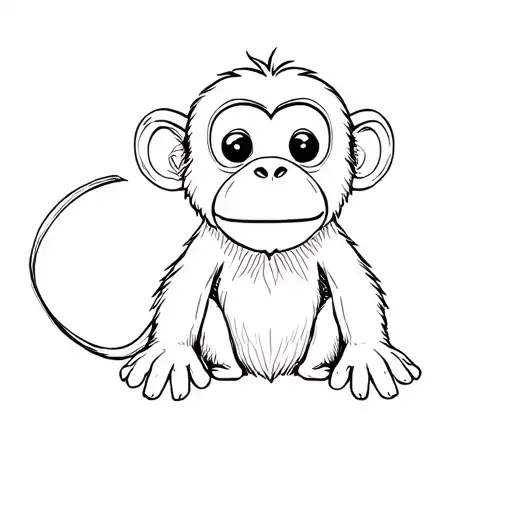 Our Monkey Charly Cuddly Toy As A Minimalist Fineline