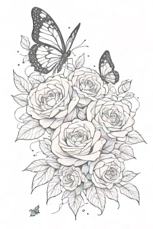 Roses And Butterflies Space