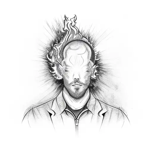 Man On Motorcycle Head On Fire