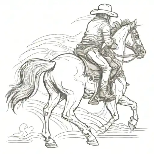 A Cowboy Writing A Song On Horseback