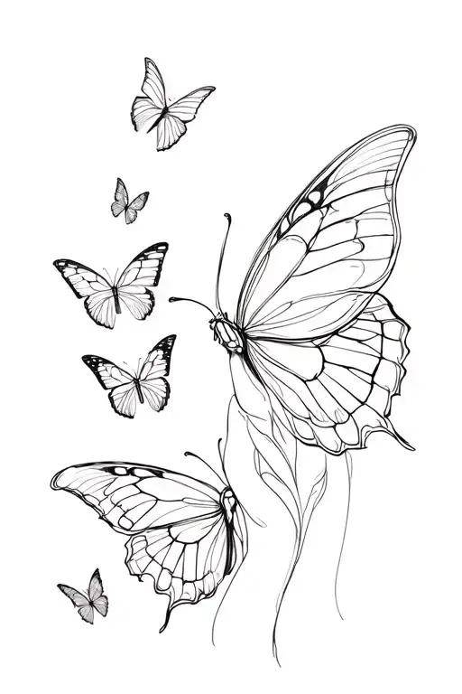 Butterflies Fluttering Hand