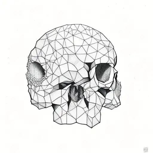Skull Made Of Interconnected Geometric Shapes