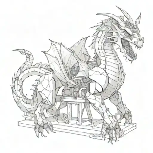 An Engineer Building A Mechanical Dragon Inspired By Medieval Legends