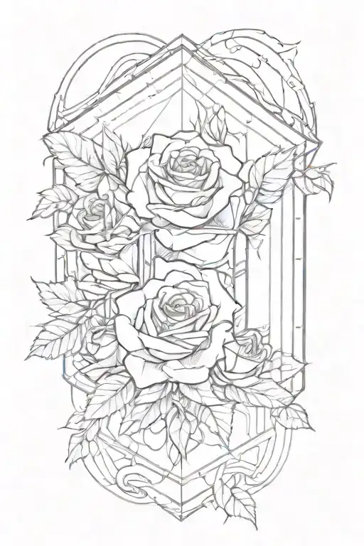 Tesseract With Some Roses Around It