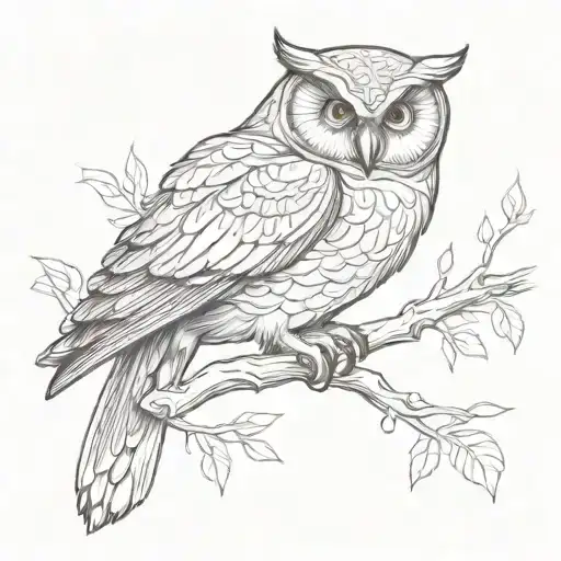 Owl Perched On A Branch