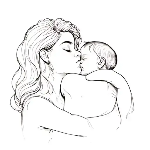 A Woman Kissing Her Baby
