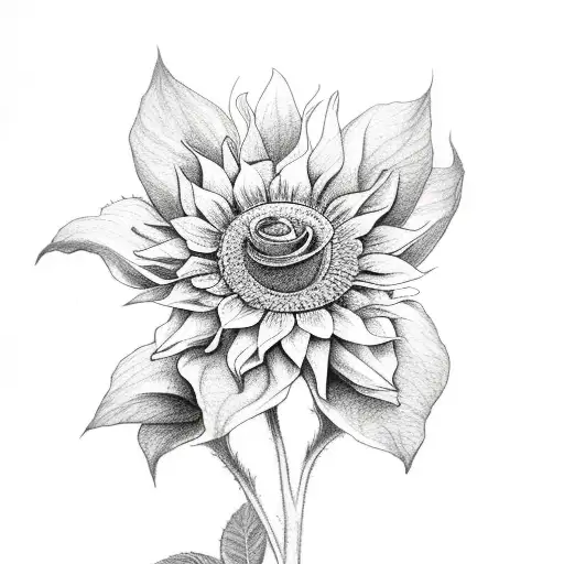 Sunflower Butterfly Blue Rose