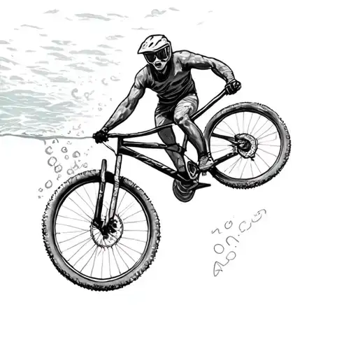 A Person Riding A Mountain Bike And A Person Free Siving Underwater