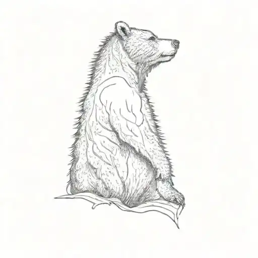 A Grizzly Bear Outlined By Trees