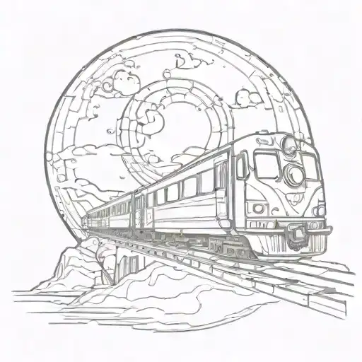 Moon Above Train