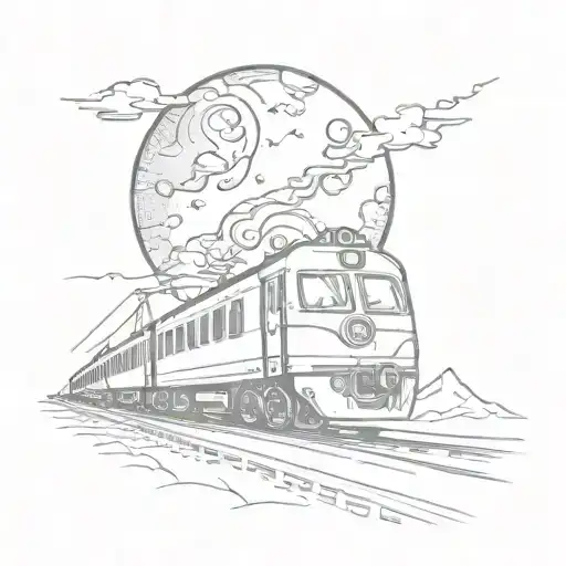Moon Above Train
