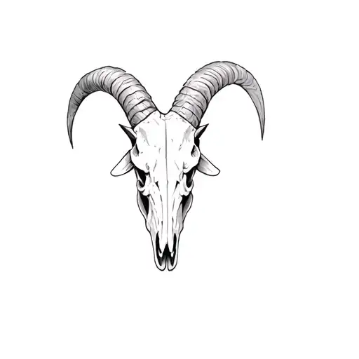 A Ram Skull Big Horns