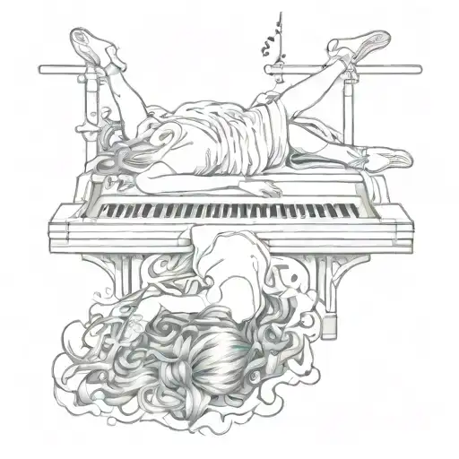 Sacrifice Table Girl Laying Down On It With Music Notes