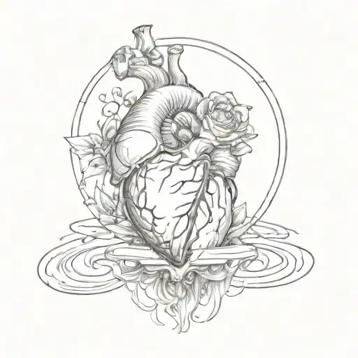 Realistic Heart With Saturn Ring