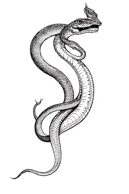 The Snake Wraps Around The Entire Leg