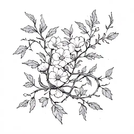 Small Black Honeysuckle Vines Wrapped