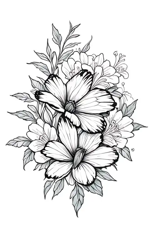 Papillon Sur Fleurs De Lys Flower In The Background