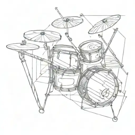 Music And Drum Sticks Crossed