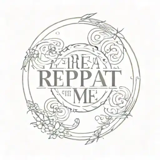 The Words 'Repeat After Me' Written In All Capslock In Circle Form