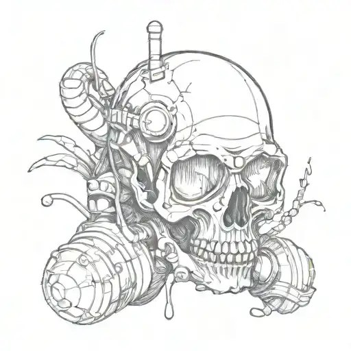 Skull With Scuba Diving