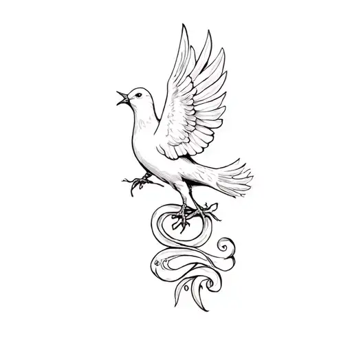 A Dove And A Scroll