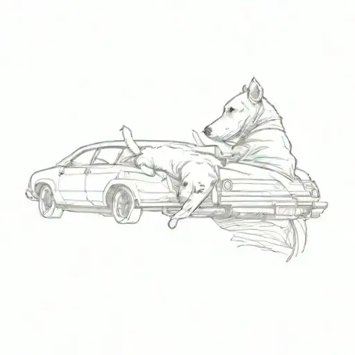 A Dog Laying In The Back Seat Of A Car