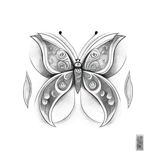 Half Moon With Butterfly