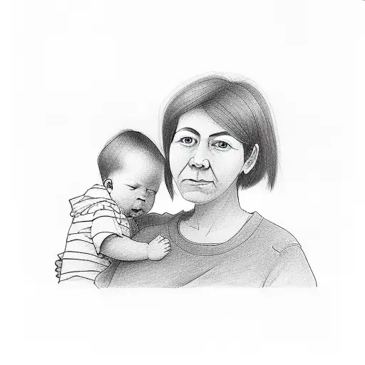 Mom With Her Son Really Simple Drawn