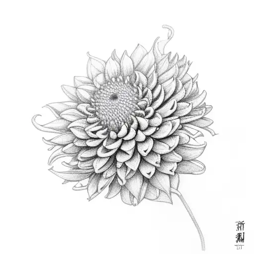 Elephant With Chrysanthemums