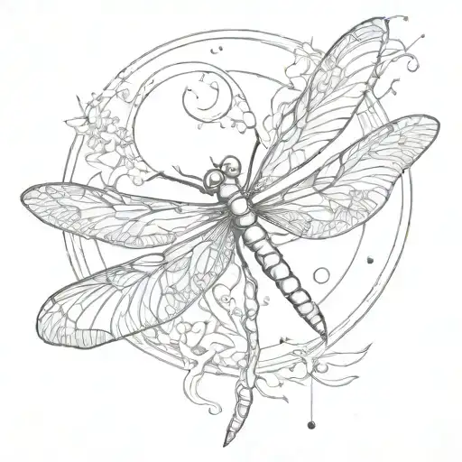 Dragonfly And Moon