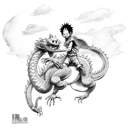 Luffy Riding On Haku The Dragon