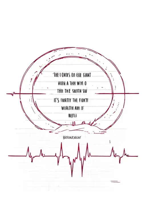 Berglandsxhaft With The Rising Sun Of An Ekg Line And The Saying Of It's Worth Fighting